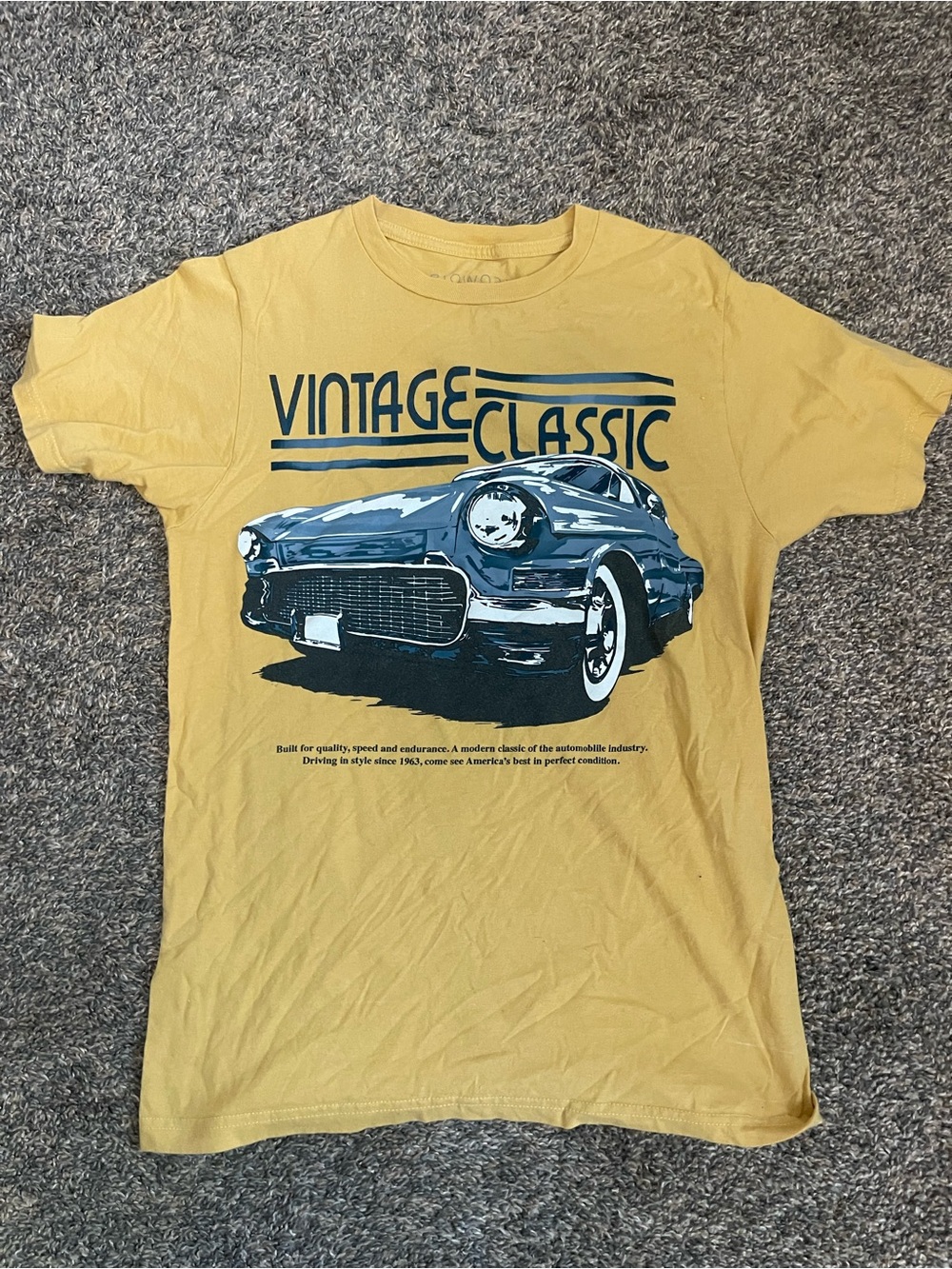 Vintage Classic Graphic Tee - Mustard Yellow